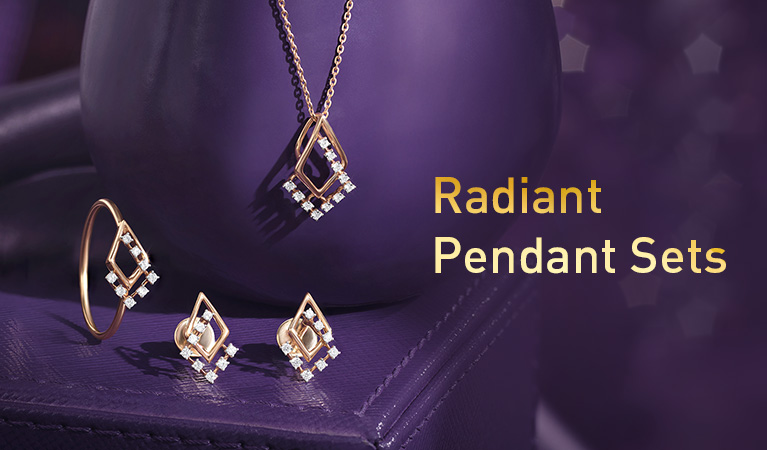 Diamond Radiant Pendant Set