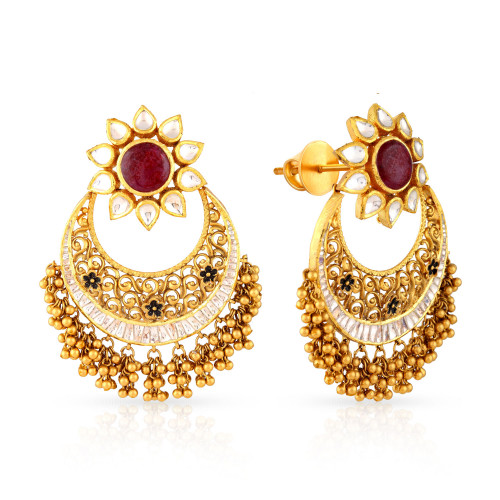Ethnix 22 KT Gold Studded Chandbali Earring AHDAAAAAAFRB