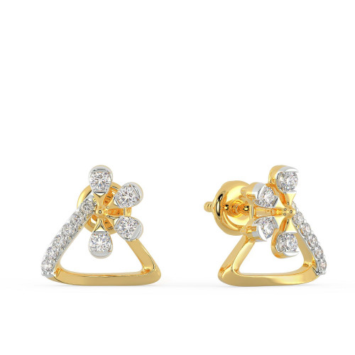 Mine Diamond Studded Studs Gold Earring AJEEAR4201
