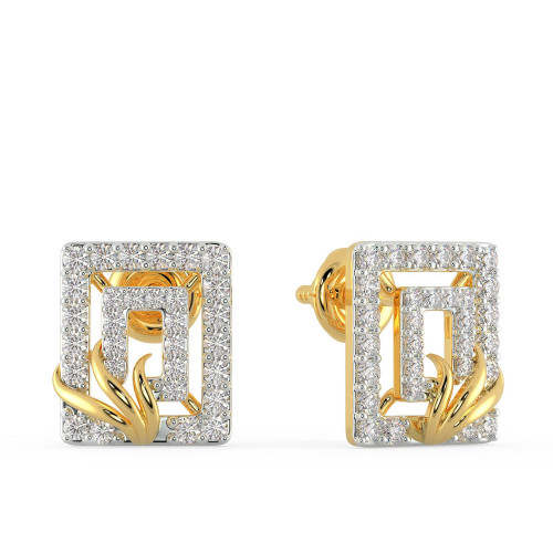 Mine Diamond Studded Studs Gold Earring AJEEAR7358