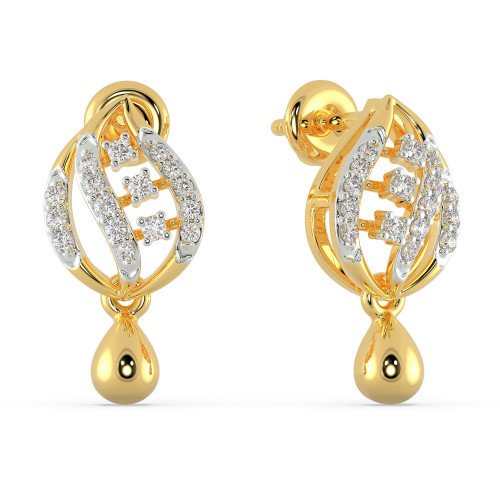 Mine Diamond Studded Drops Gold Earring AJEENSE0817