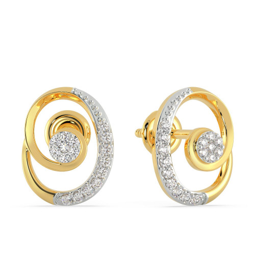 Mine Diamond Studded Studs Gold Earring AJEENSE1054
