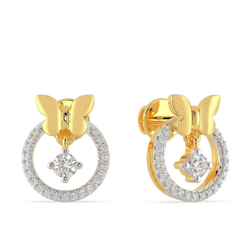 Mine Diamond Studded Drops Gold Earring AJEPER4220