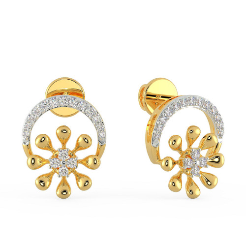 Mine Diamond Studded Studs Gold Earring AJEPER4371