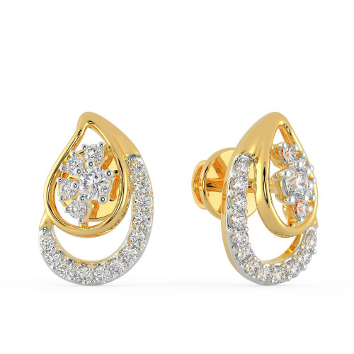 Mine Diamond Studded Studs Gold Earring AJEPER4443