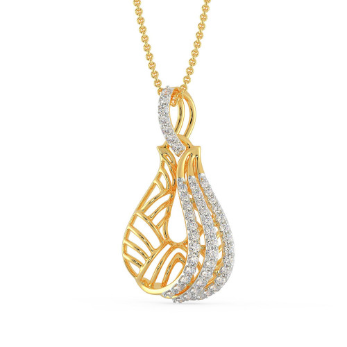 Mine Diamond Studded Casual Gold Pendant AJPPDS4156