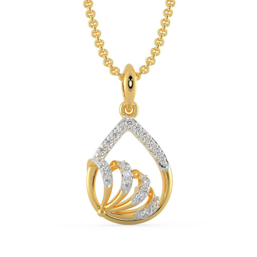 Mine Diamond Studded Casual Gold Pendant AJPPDS4621