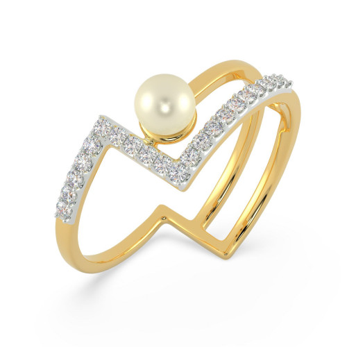 Mine Diamond Studded Casual Gold Ring AJRRNG10208