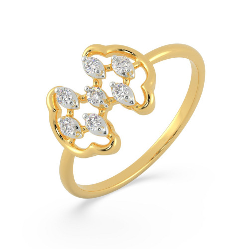 Mine Diamond Studded Casual Gold Ring AJRRNG10310