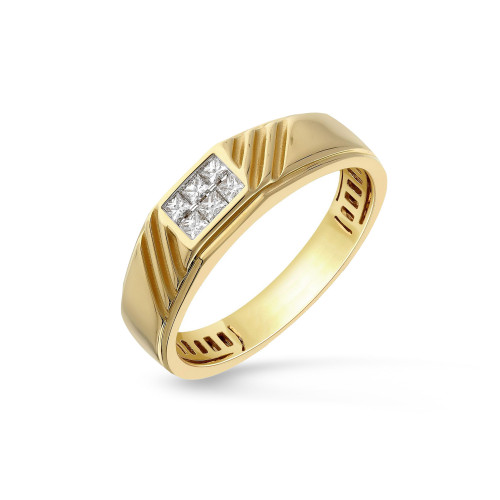 Mine Diamond Studded For Men Gold Ring AMR1114933