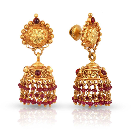 Divine 22 KT Gold Studded Jhumki Earring ANDAAAAAAMDZ