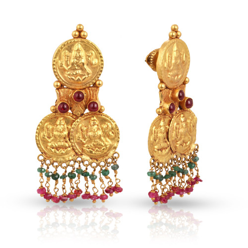 Divine 22 KT Gold Studded Dangle Earring ANDAAAAAARRH