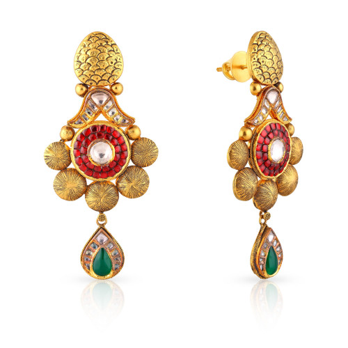 Ethnix 22 KT Gold Studded Dangle Earring ANDAAAAABHRU