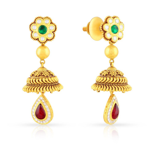 Ethnix 22 KT Gold Studded Jhumki Earring ANDAAAAABLHR