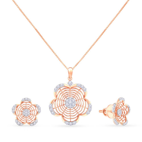 Mine Diamond Studded Casual Gold Pendant Set PSASPASP04307