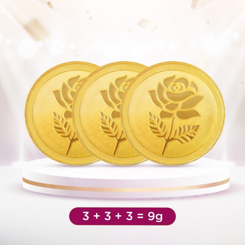 999 Purity 9 Grams Combo Gold Coins C3MGRS999P3G