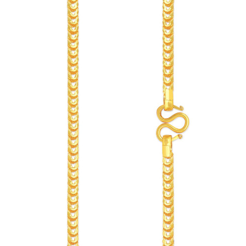 Malabar 22 KT Gold Studded Machine Made Chain CHTNHMA029