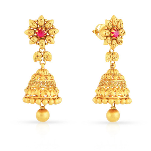 Ethnix 22 KT Gold Studded Jhumki Earring CNIAAAACPFZA