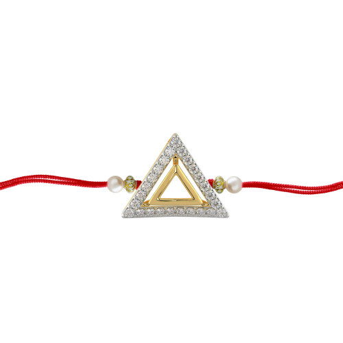 Malabar Gold Geometric Triangle Two-in-One Rakhi and Pendant