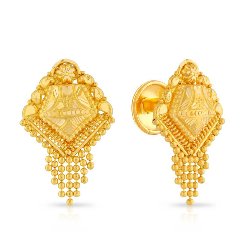Malabar 22 KT Gold Studded Drops Earring ERCOVM0092