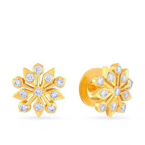 Mine Diamond Studded Gold Studs Earring ERHRT10595