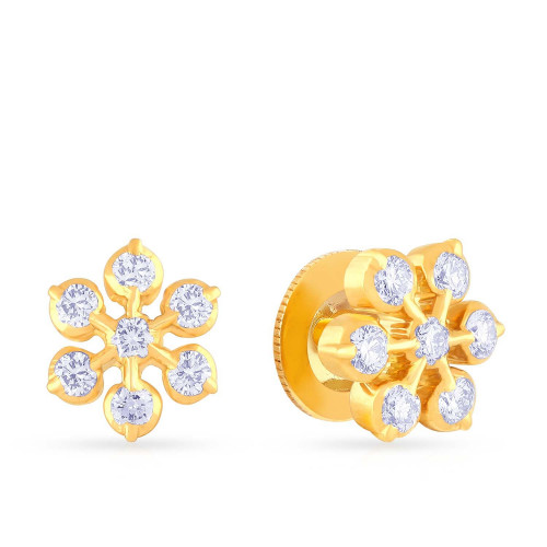 Mine Diamond Studded Gold Studs Earring ERHRT10602