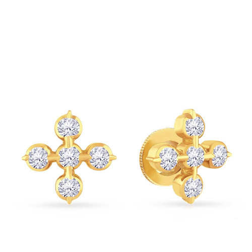 Mine Diamond Studded Gold Studs Earring ERHRT10918