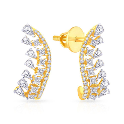 Mine Diamond Studded Gold Hoops & Bali Earring ERPDALR10128