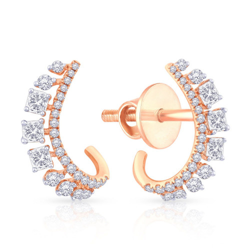 Mine Diamond Studded Gold Hoops & Bali Earring ERPDALR10207