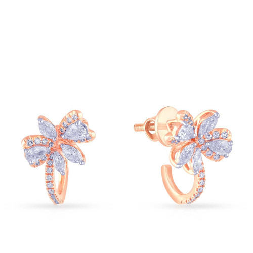 Mine Diamond Studded Gold Hoops & Bali Earring ERPDALR10216