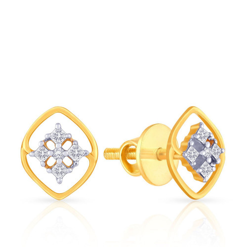 Mine Diamond Studded Gold Studs Earring ERPDGEN10970