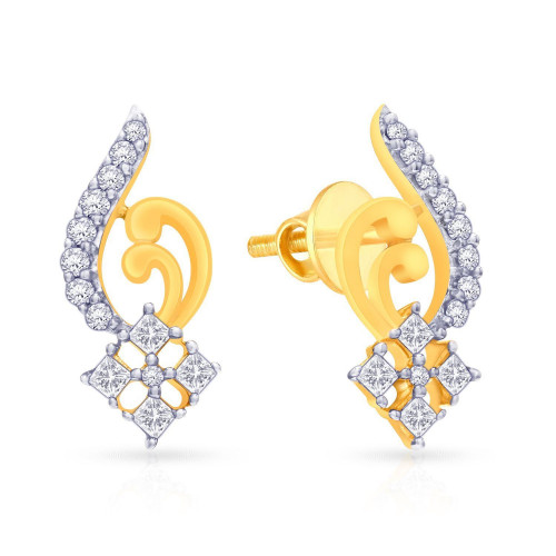 Mine Diamond Studded Gold Studs Earring ERPDGEN11144