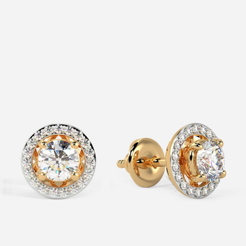Mine Diamond Studded Gold Earring ERSLT10007
