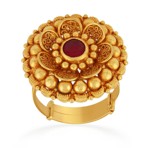 Divine 22 KT Gold Studded Cocktail Ring FRDICDTRRGA011