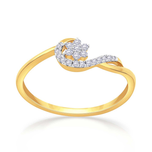 Mine Diamond Studded Gold Casual Ring FRGEN13156
