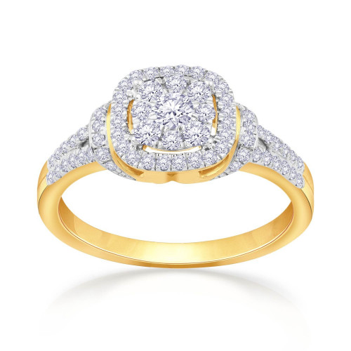 Mine Diamond Studded Gold Casual Ring FRGEN13166