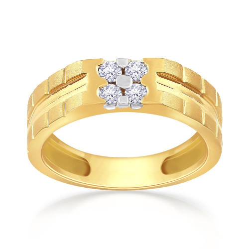 Mine Diamond Studded Gold Casual Ring FRGEN13511
