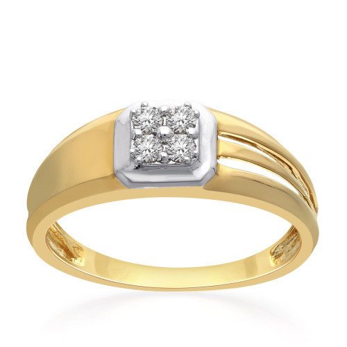 Mine Diamond Studded Gold Casual Ring FRGEN14070