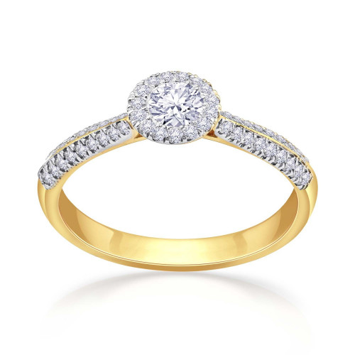 Mine Diamond Studded Gold Casual Ring FRHRM10422