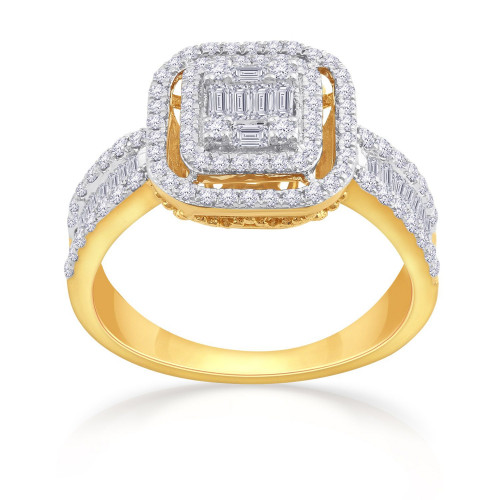 Mine Diamond Studded Gold Casual Ring FRHRM10878