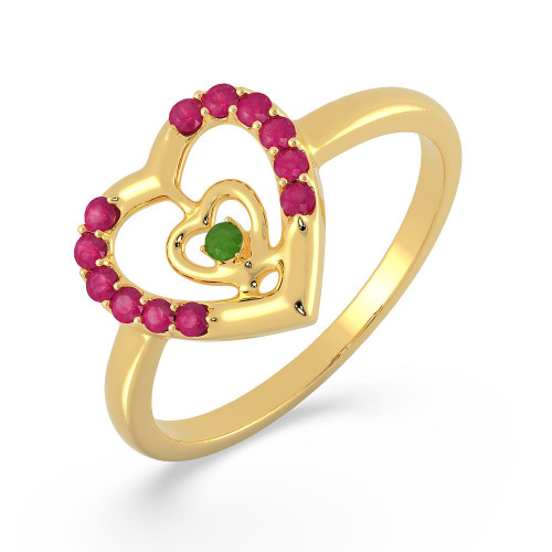 Precia Gemstone Studded Casual Gold Ring FRPRHDPRRGA013