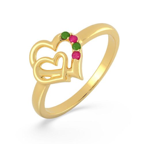 Precia Gemstone Studded Casual Gold Ring FRPRHDPRRGA015