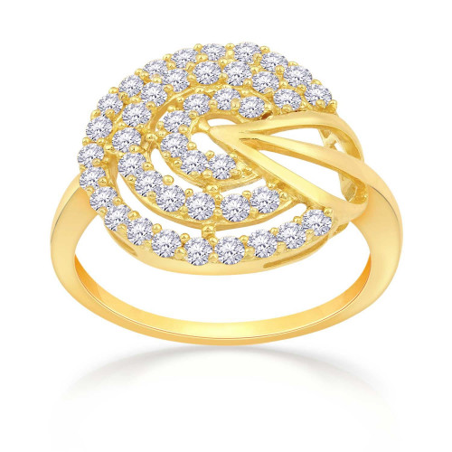 Malabar 22 KT Gold Studded Casual Ring FRSKYDZ106