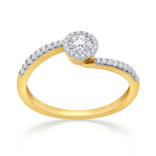Mine Diamond Studded Gold Casual Ring FRSLT10635