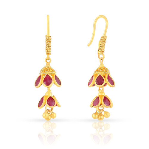 Precia Gemstone Studded Dangle Gold Earring HBDAAAABLZXW