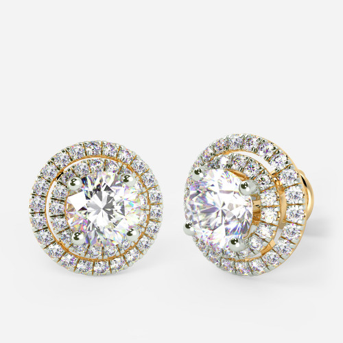 Mine Solitaire Yellow Gold Earring Mount KE-JES37502TY