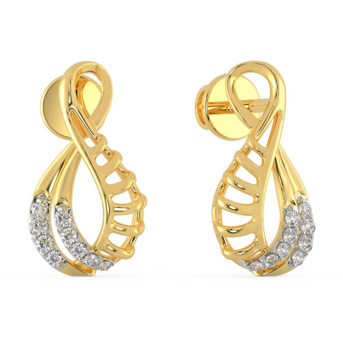 Mine Diamond Studded Studs Gold Earring KEJAE01490A