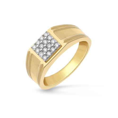 Mine Diamond Studded For Men Gold Ring KGRKR101802