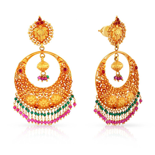 Divine 22 KT Gold Studded Chandbali Earring KLTAAAAADAUG