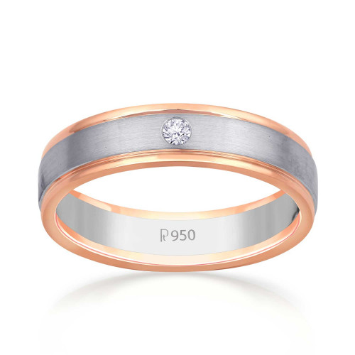 Mine Platinum Diamond Studded Ring For Men KRJSM01990U